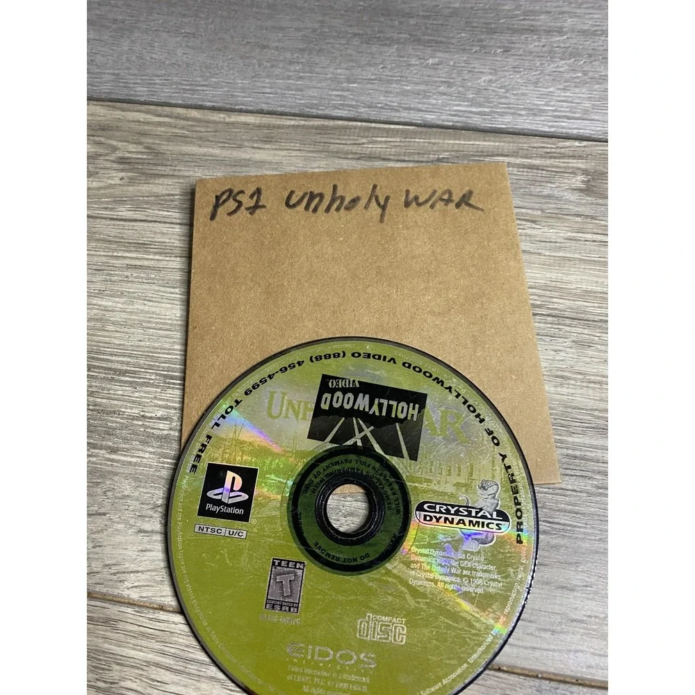 Vintage The Unholy War Sony PlayStation 1 PS1 Game Disc Only NTSC-U/C Teen Eidos
